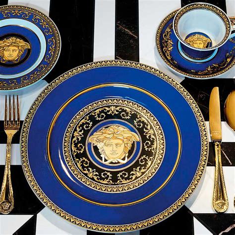 blue versace plates|versace home table.